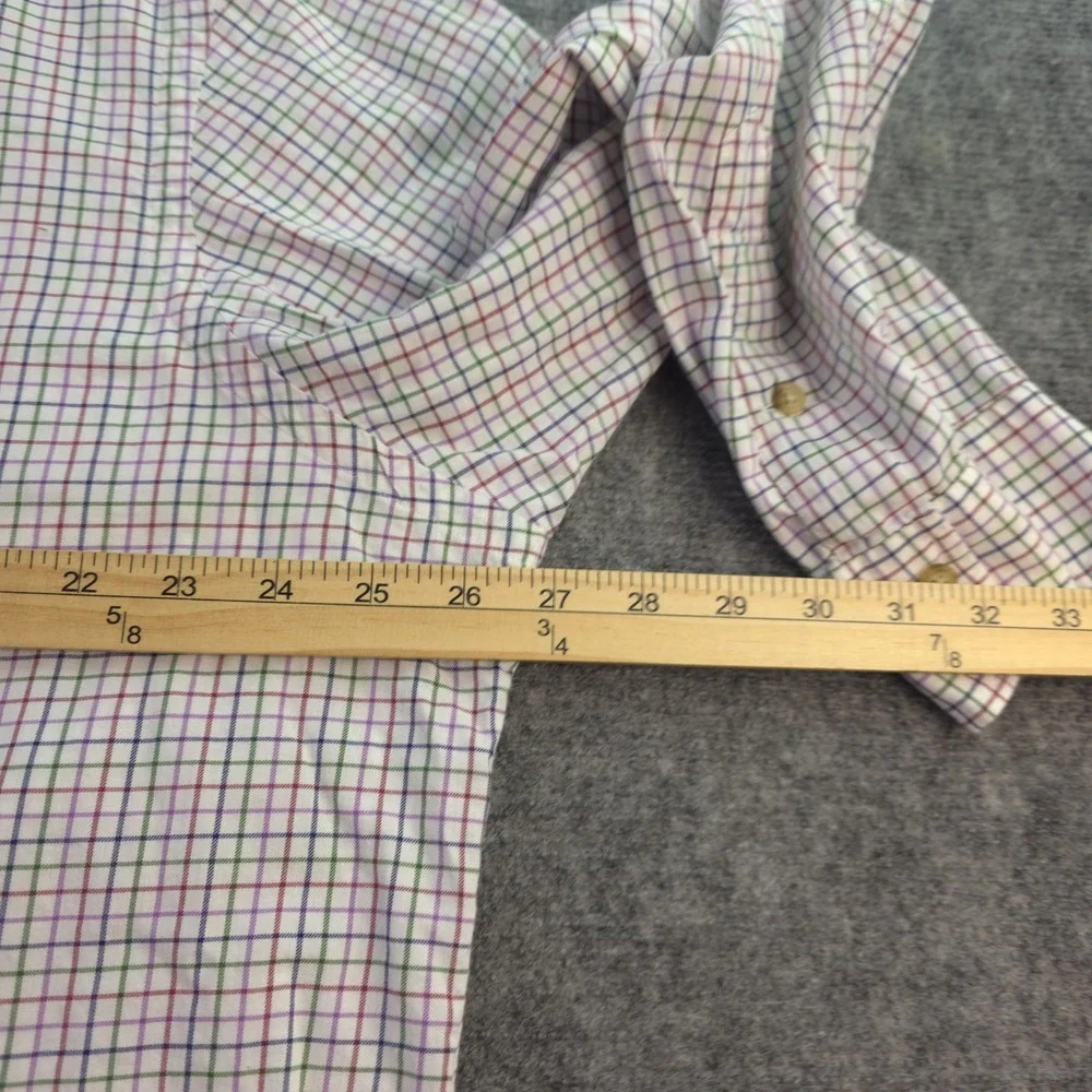 Polo Ralph Lauren Shirt 2XL White Multicolor‎ Check Long Sleeve Button Up Pony